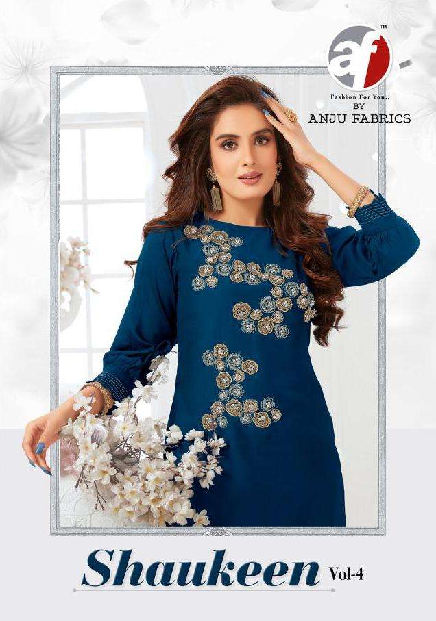 Anju Fab Shaukeen Vol 4 Bemberg Silk Designer Kurti With Pant