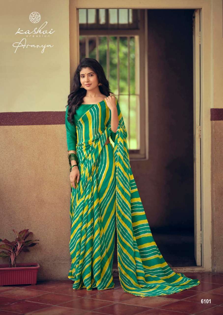 Aranya By Kashvi Creation Chiffon Saris Exports