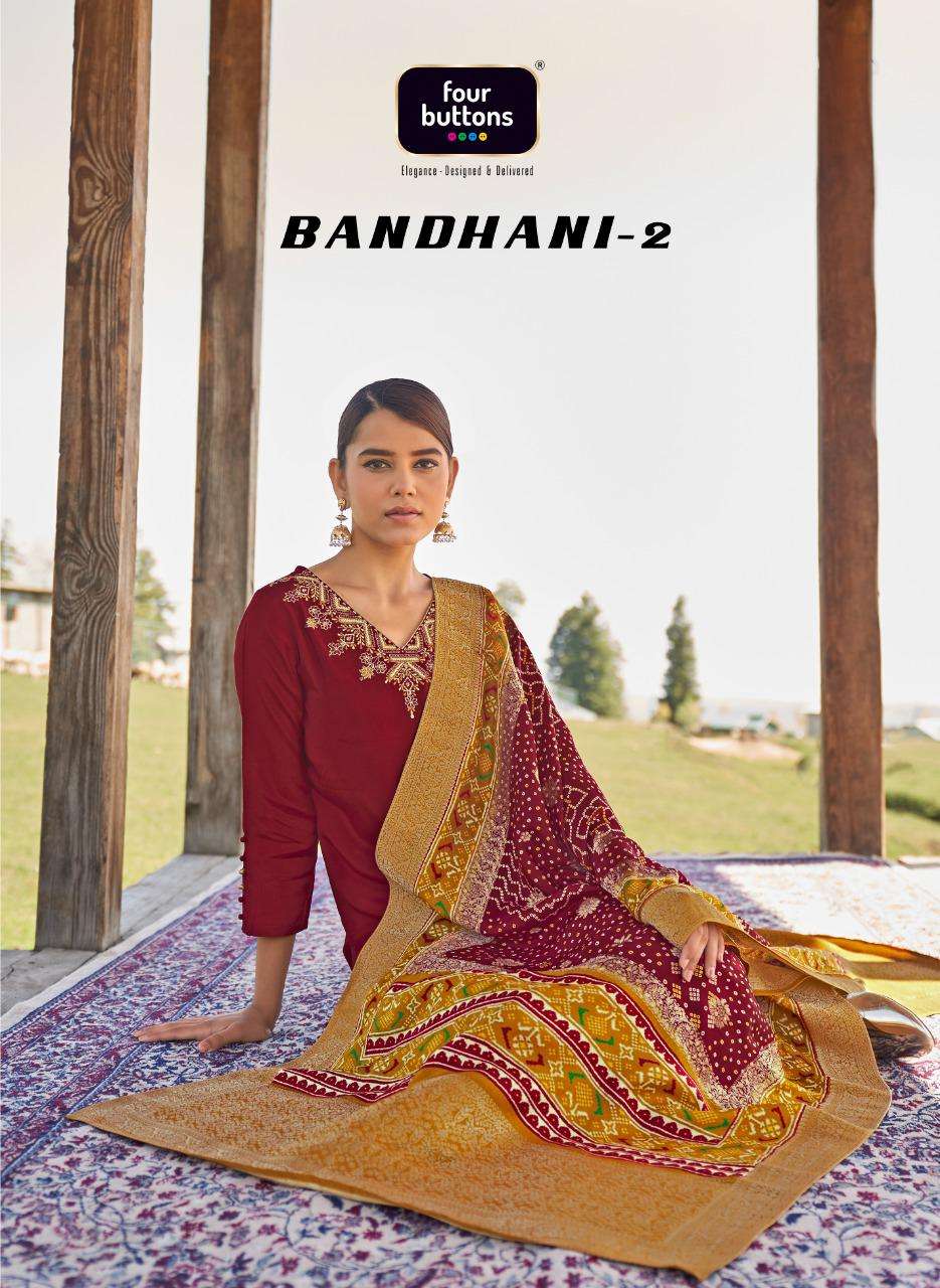 Bandhani Vol 2 By Four Buttons Full Stitch Fancy Suits