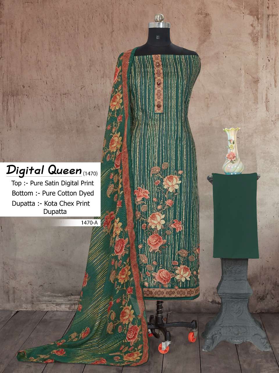 Bipson Digital Queen 1470 Cotton Satin Daily Wear Dresses