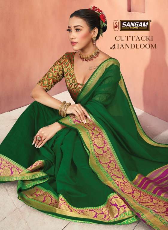 Cuttaki Handloom By Sangam Designer Handloom Cotton Sari Supplier