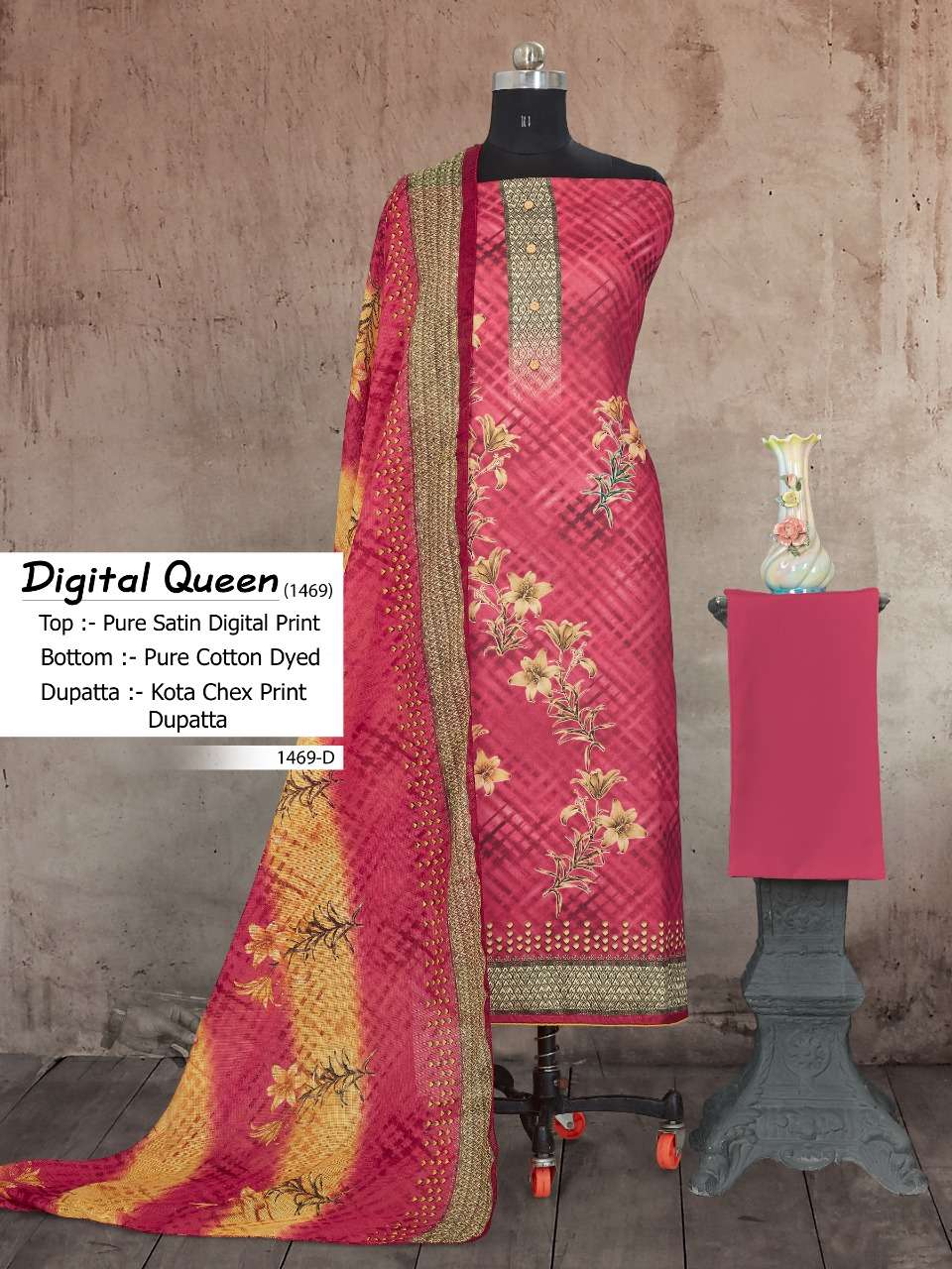 Digital Queen 1469 By Bipson Cotton Satin Fancy Dress Materials