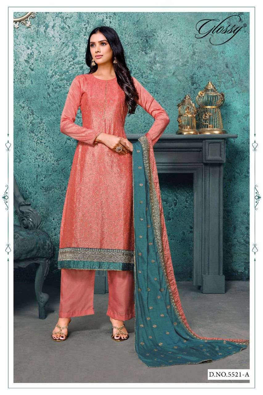 Glossy 5521 Chinon Embroidery Party Wear Salwar Kameez