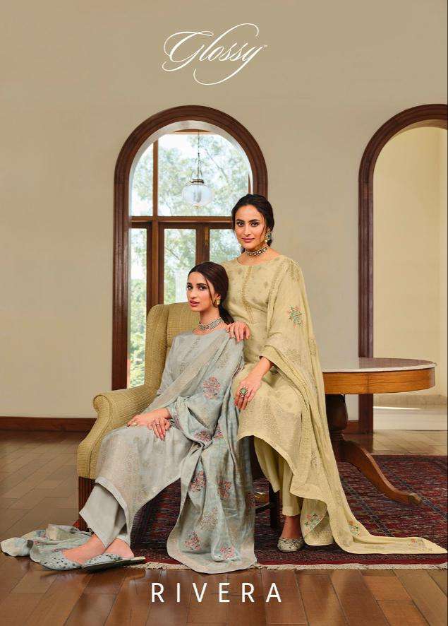 Glossy Rivera Viscose Dola Jacquard Fancy Salwar Kameez