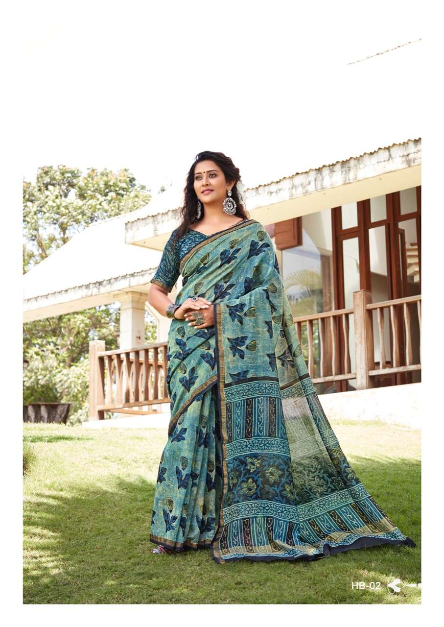 Hand Block Print By Sr Brand Mulmul Cotton Saree Exports