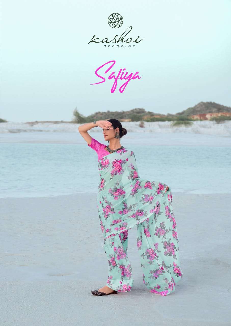 Kashvi Safiya Printed Chiffon Fancy Sarees