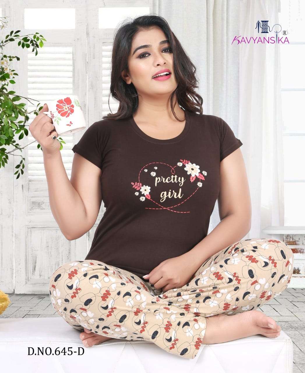 Kavyansika Vol 645 Hosiery Cotton Ladies Night Suits