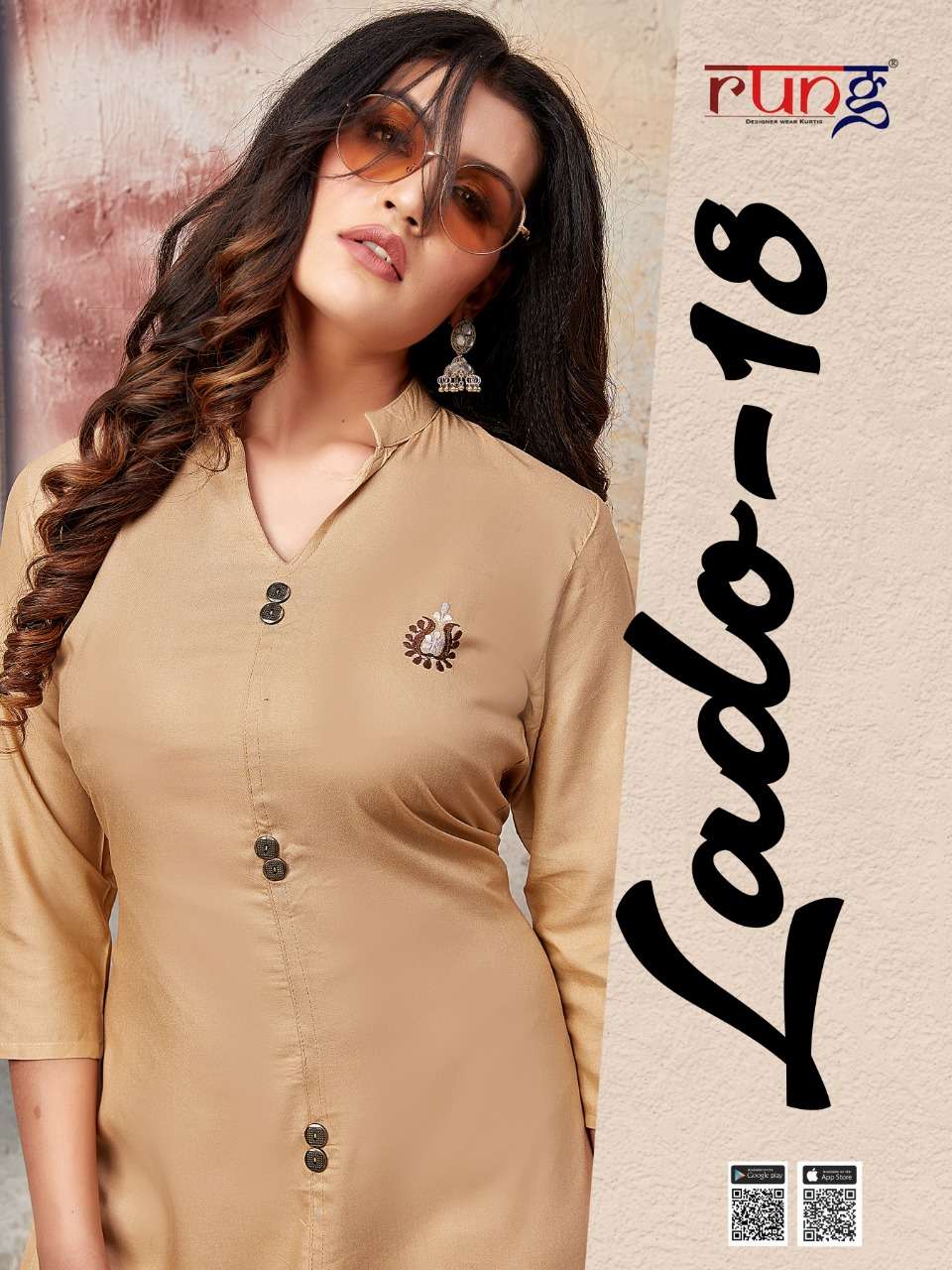 Lado Vol 18 By Rung Rayon Fancy Work Kurtis