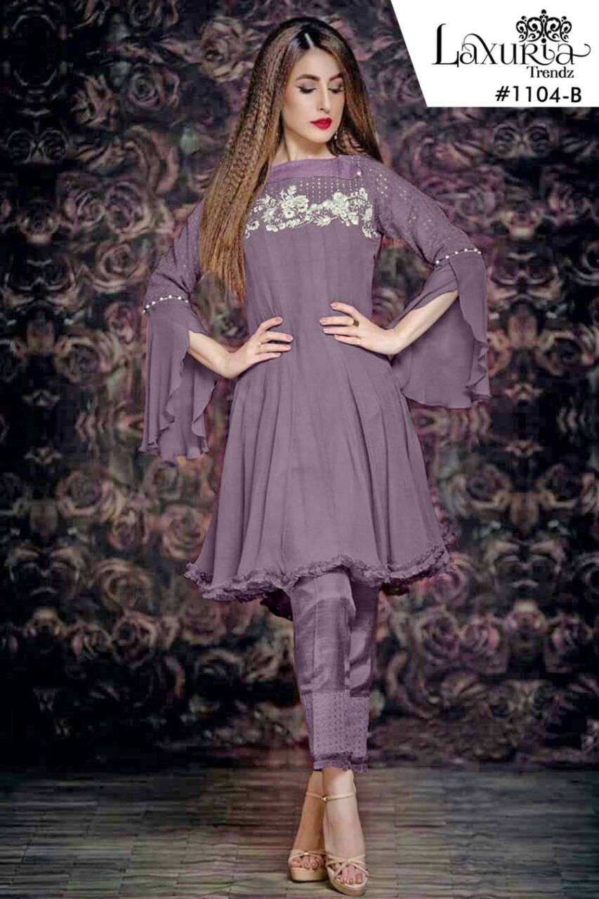 Laxuria 1104 B Georgette Kurti With Pant Set