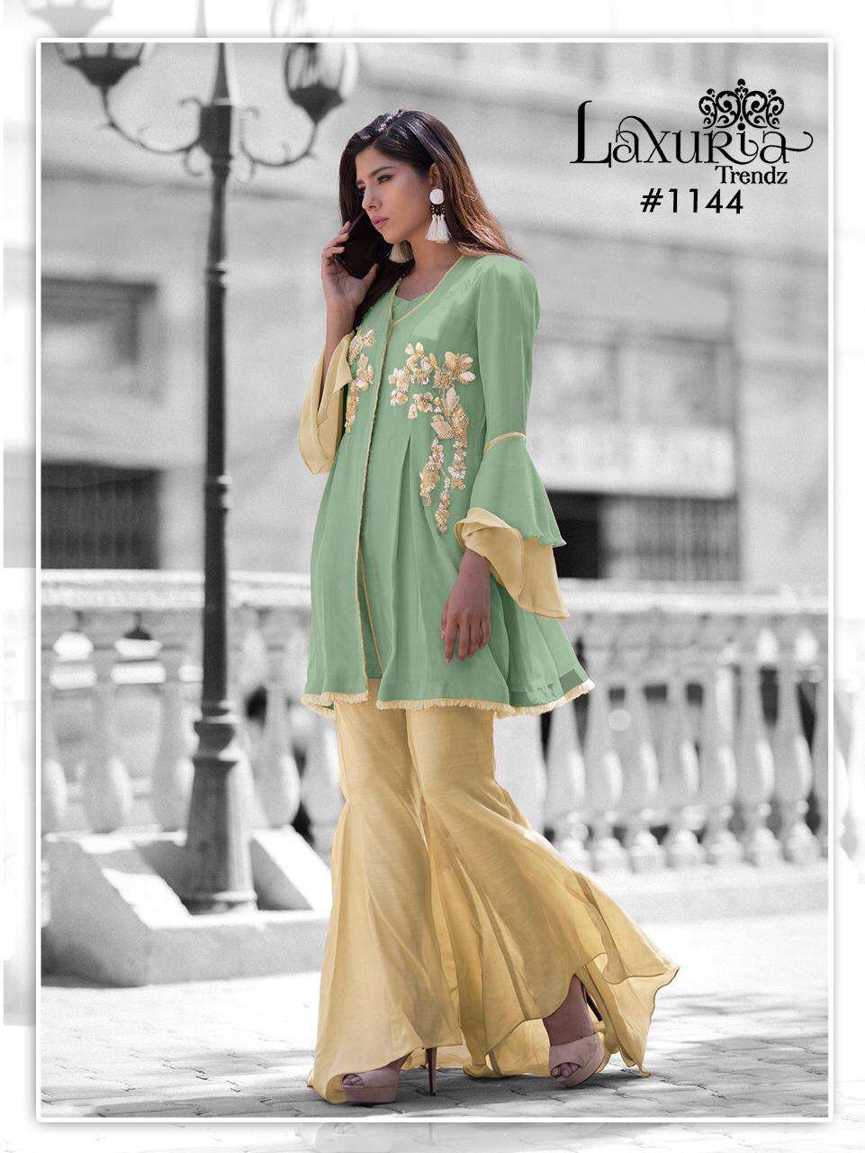 Laxuria Trendz 1144 Georgette Kurti With Palazzo