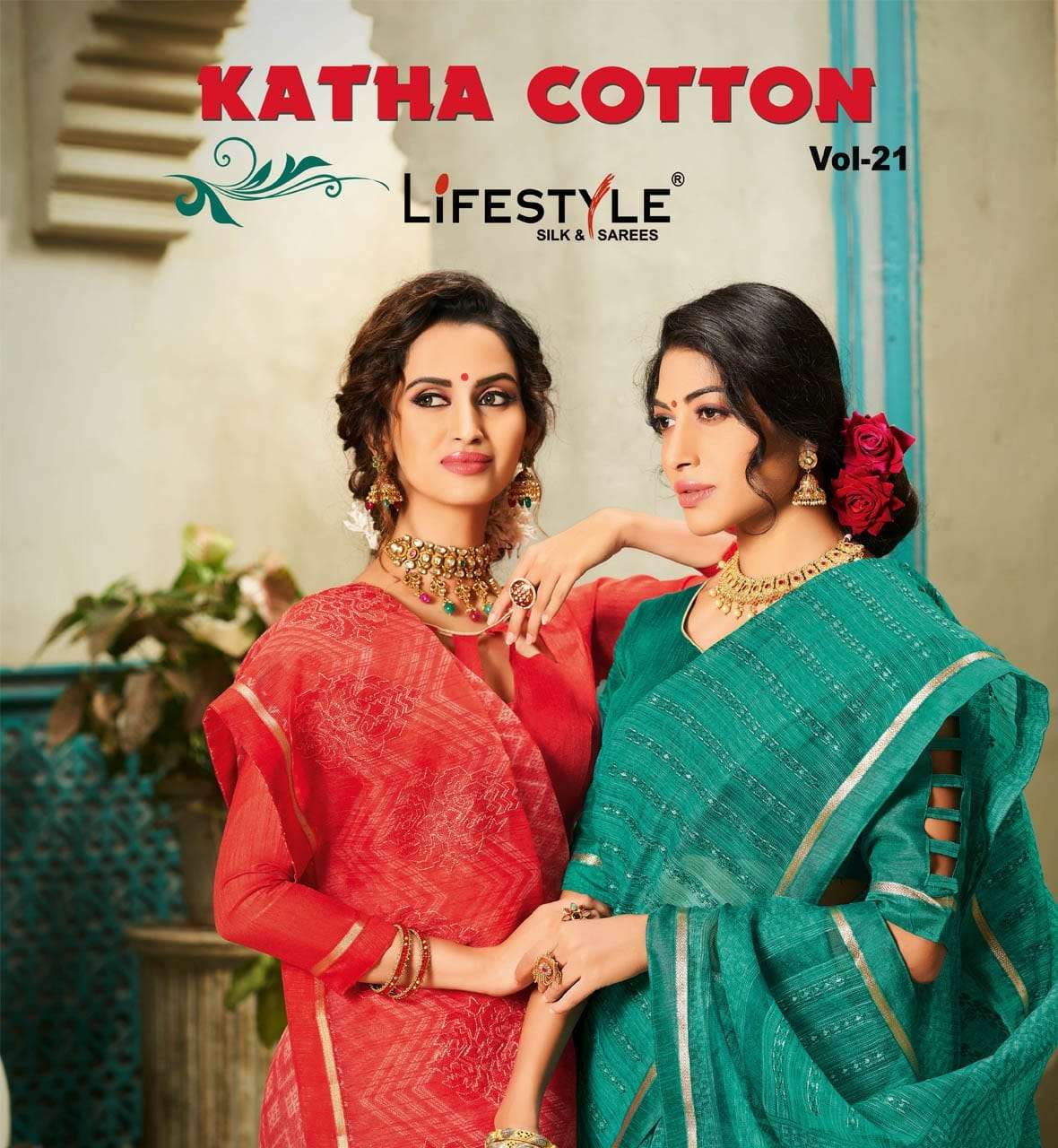 Lifestyle Katha Cotton Vol 21 Rajjo Net Cotton Saree