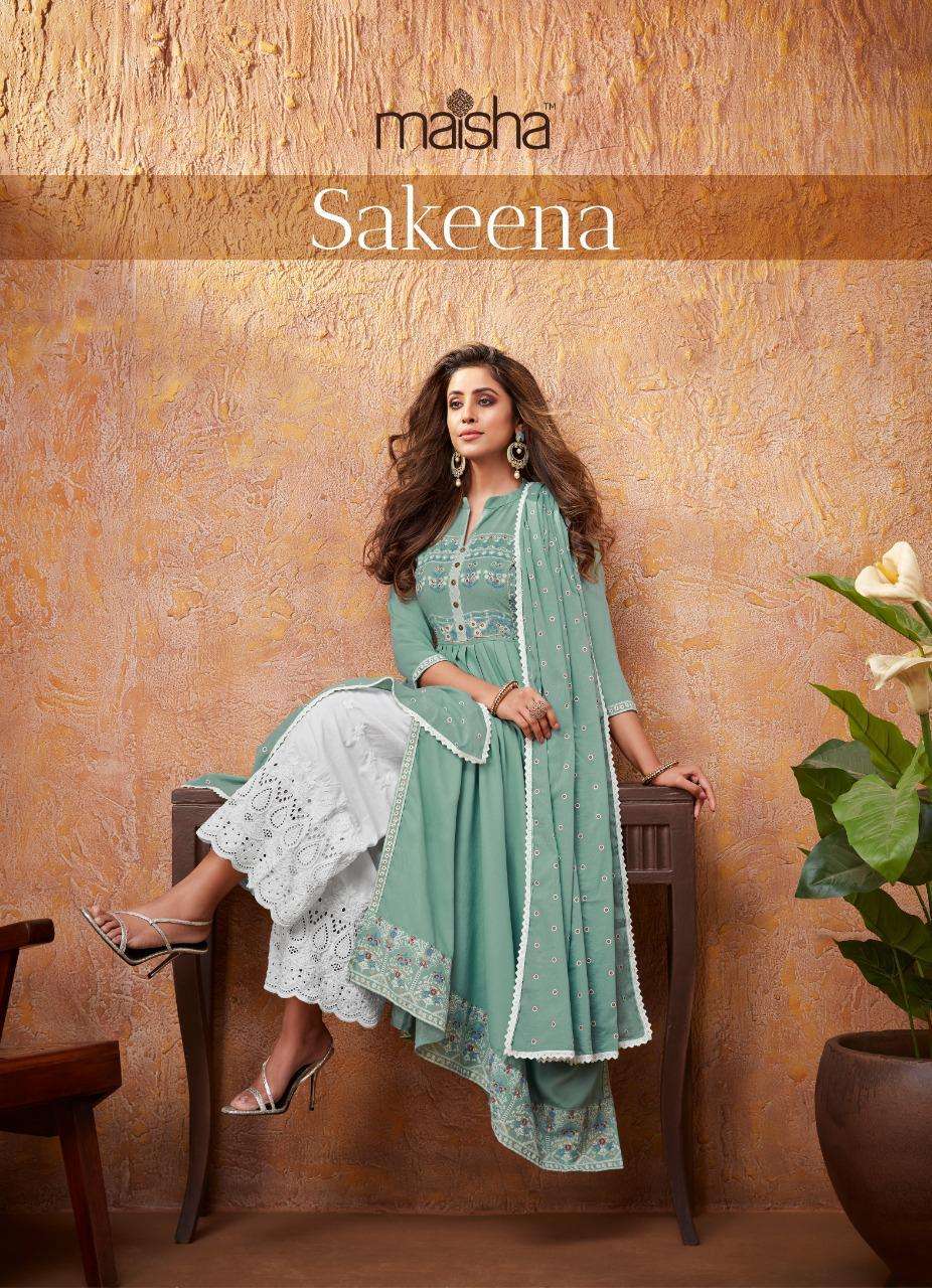 Maskeenji Sakina Readymade Designer Rayon Fancy Suits