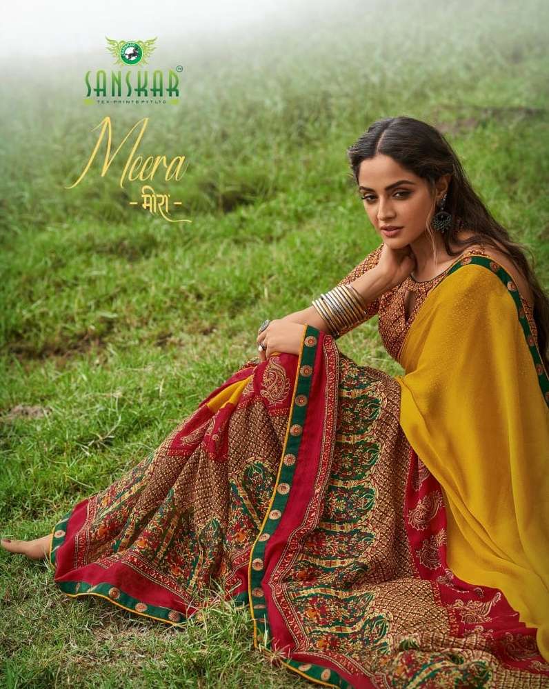 Meera By Sanskar Print Soft Printed Saris Exports