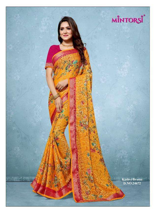 Mintorsi Kashvi Brasso Printed Designer Saree