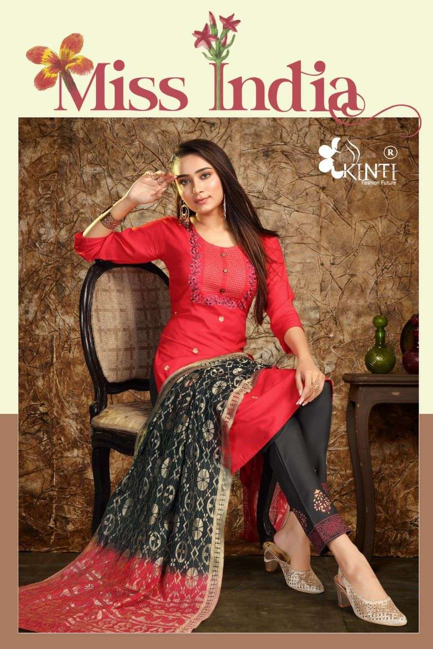 Miss India By Kinti Kurti With Pant And Dupatta Set