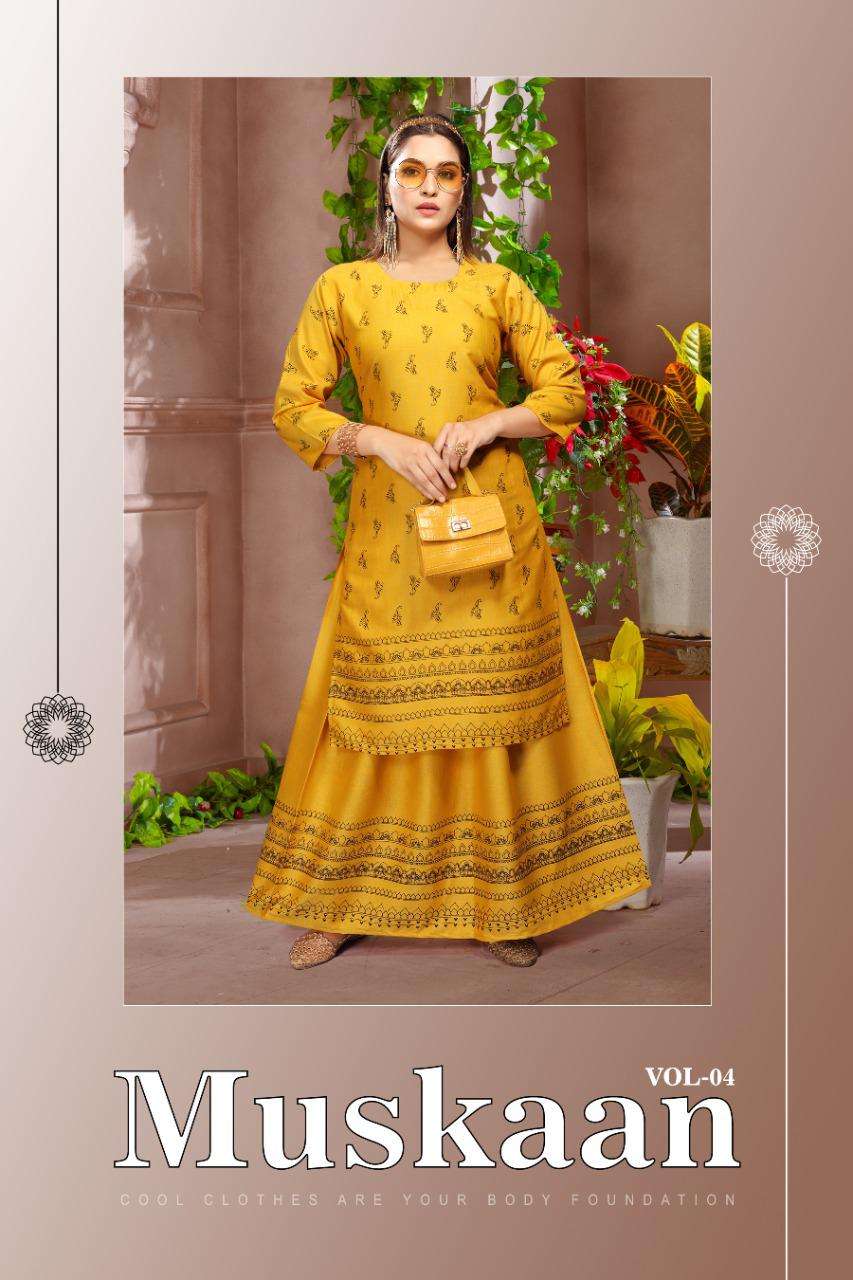 Muskan 2 By Fashion Talk Heavy Rayon Top Skirt Kurti Catalog Wholesaler Best Rate Surat