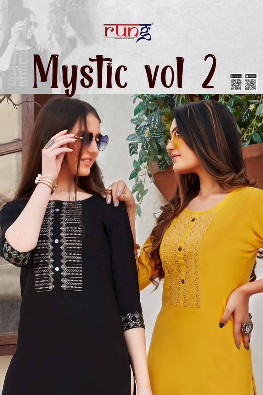 Mystic Vol 2 By Rung Slub Embroidery Fancy Kurtis