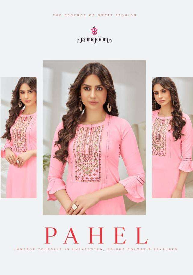 Pahel By Rangoon Rayon Designer Work Kurtis