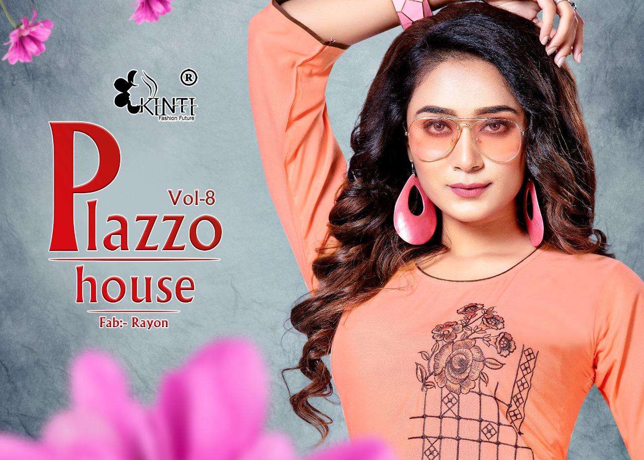 Plazzo House Vol 8 By Kinti Rayon Fancy Kurti With Plazzo