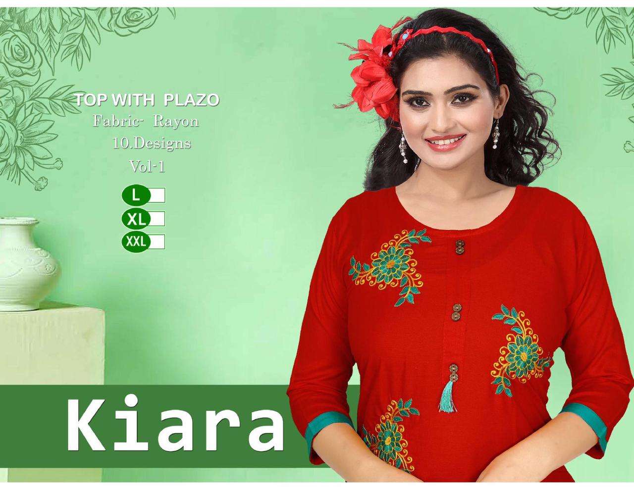 Pooja Kiara Heavy Rayon With Plazo With Work Kurti Catalog Wholesaler Best Rate