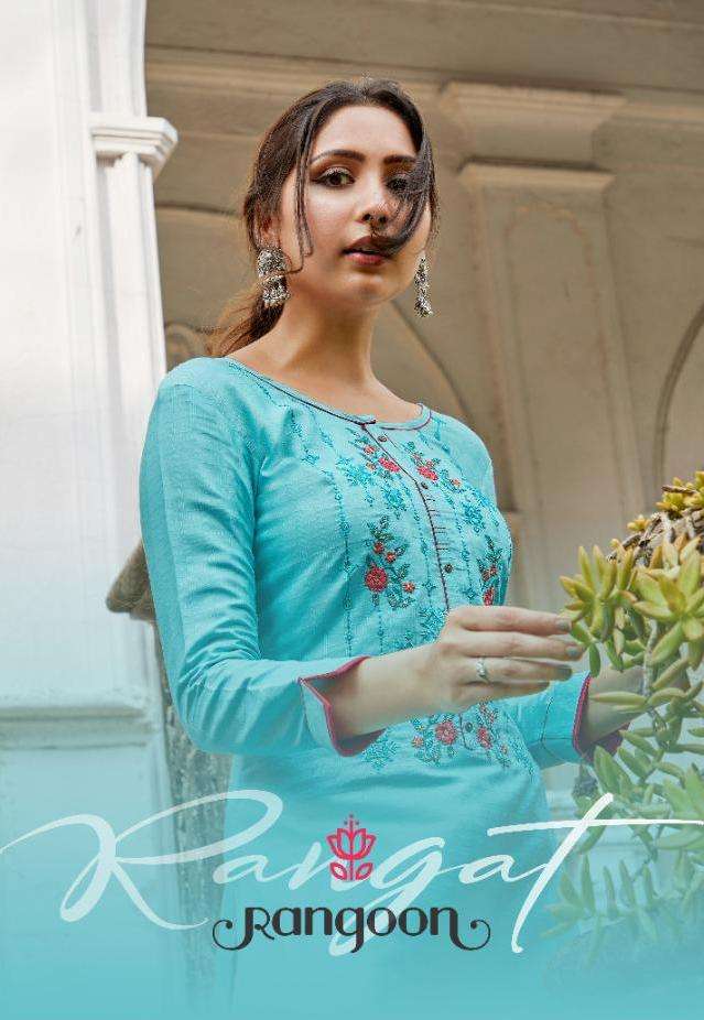 Rangat By Rangoon Lining Silk With Work Fancy Kurtis