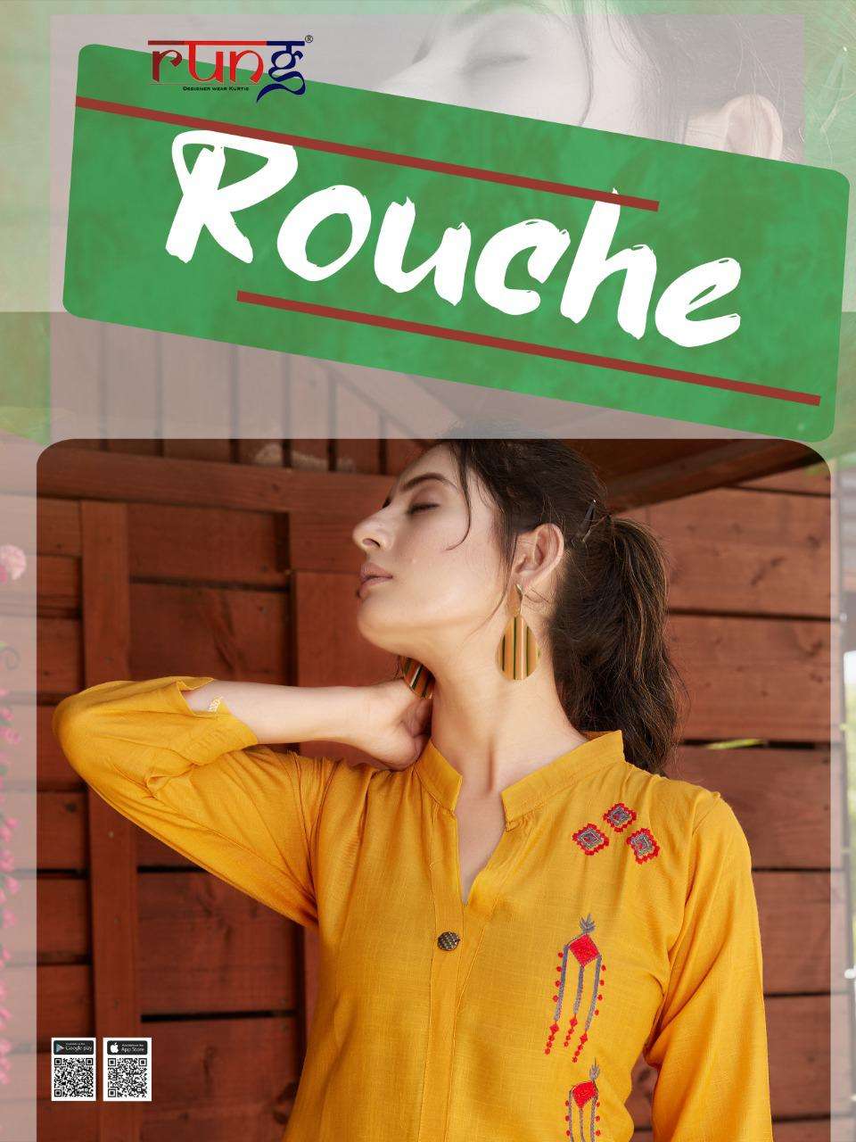 Rouche By Rung Slub Rayon Fancy Kurti With Cotton Pant