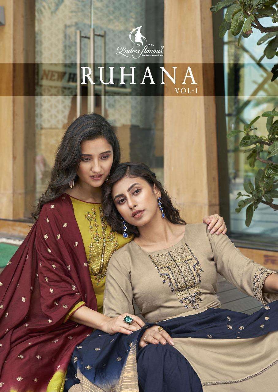 Ruhana By Ladies Flavour Readymade Party Wear Suits