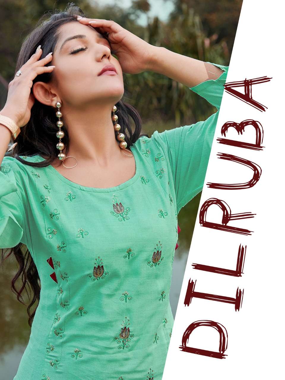 Rung Dilruba Rayon Fancy Top With Pant