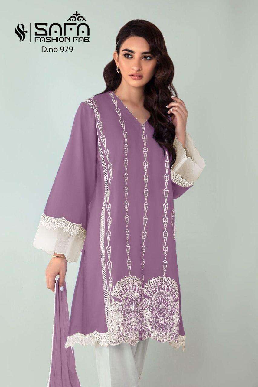 Safa 979 Georgette Pakistani Full Stitch Salwar Kameez