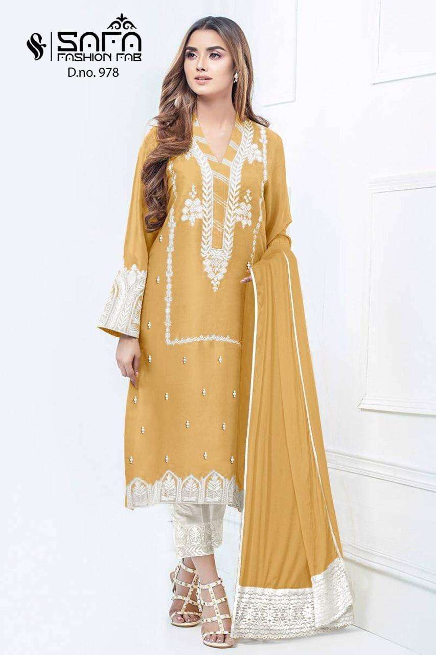 Safa Fashion Sf 978 Pakistani Full Stitch Salwar Kameez