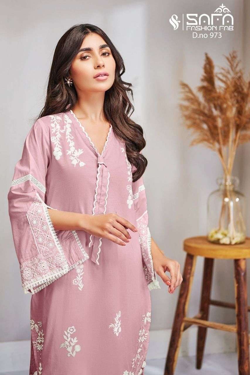 Safa Sf 973 Readymade Georgette Kurti With Cotton Pant