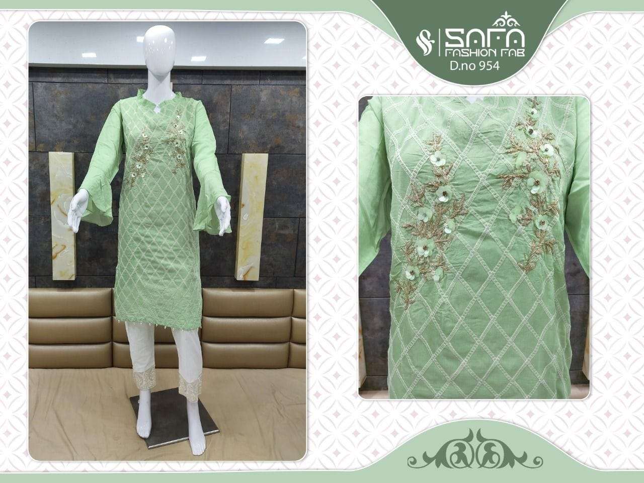 Sf 954 By Safa Fashion Kurti With Pant Pair Best Rates