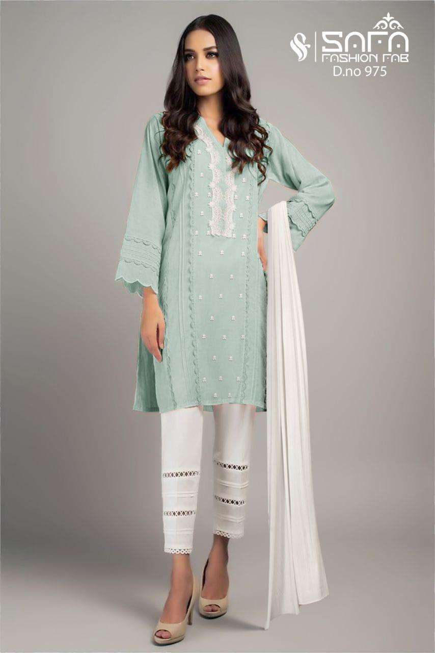 Sf 975 By Safa Georgette Pakistani Full Stitch Salwar Kameez