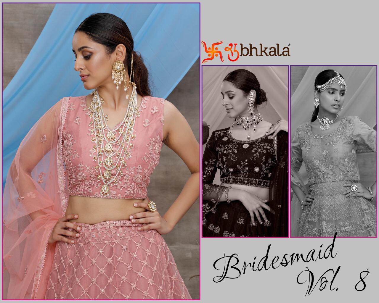 Shubhkala Bridesmaid Vol 8 Exclusive Designer Net 1331-1335 Series Lehenga