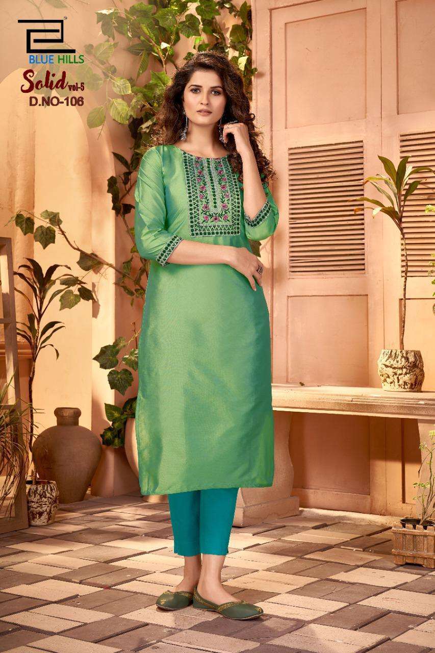 Solid Vol 5 By Blue Hills Cotton Tapeta Fancy Kurtis