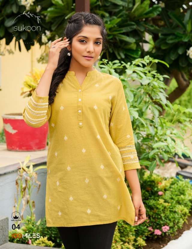 Sukoon By 100 Miles Kurti Surat Wholesale