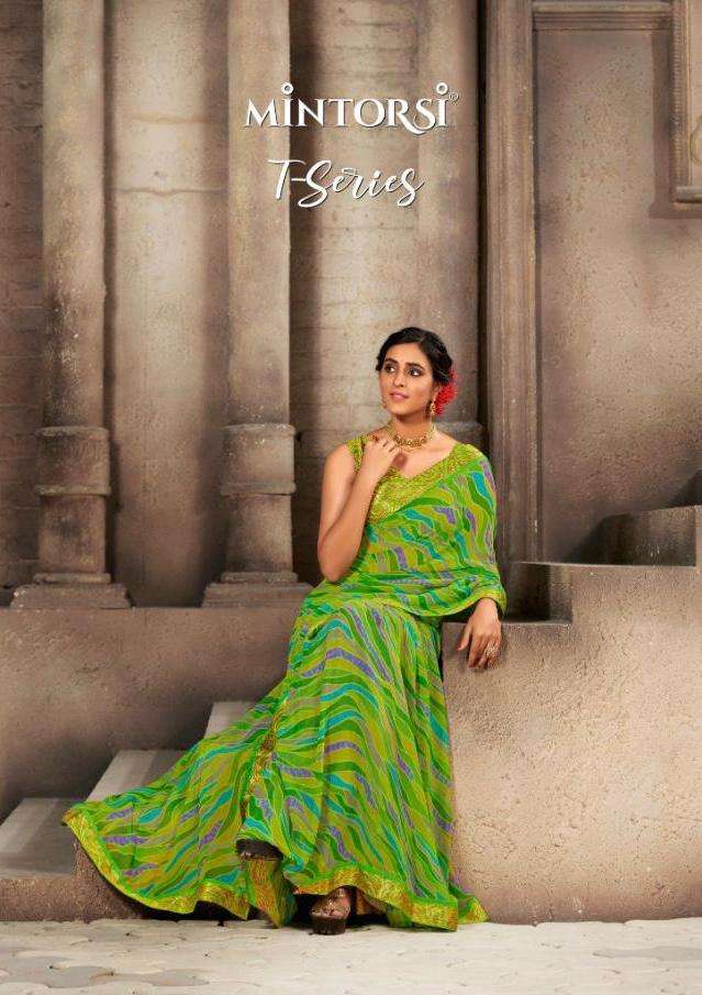 T Series By Mintorsi Georgette Classy Printed Saree