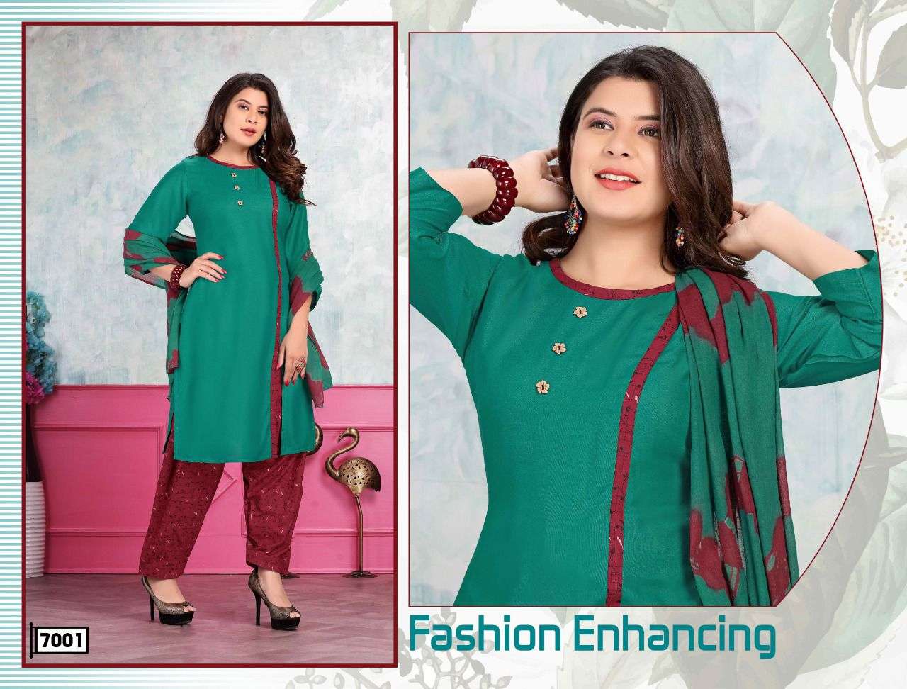 Trendy Sparsh Vol.2 Heavy Rayon Plain And Print Readymade Suit Catalog Collection