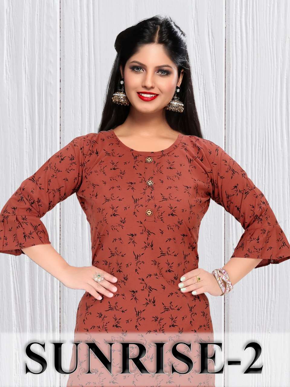 Trendy Sunrise 2 Heavy Rayon Cotton Printed Kurti Catlog Wholesaler Best Rate Surat