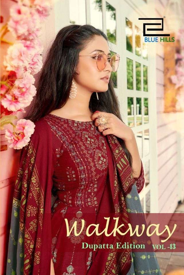 Walkway Vol 13 By Blue Hills Rayon Party Wear Fancy Kurti With Dupatta