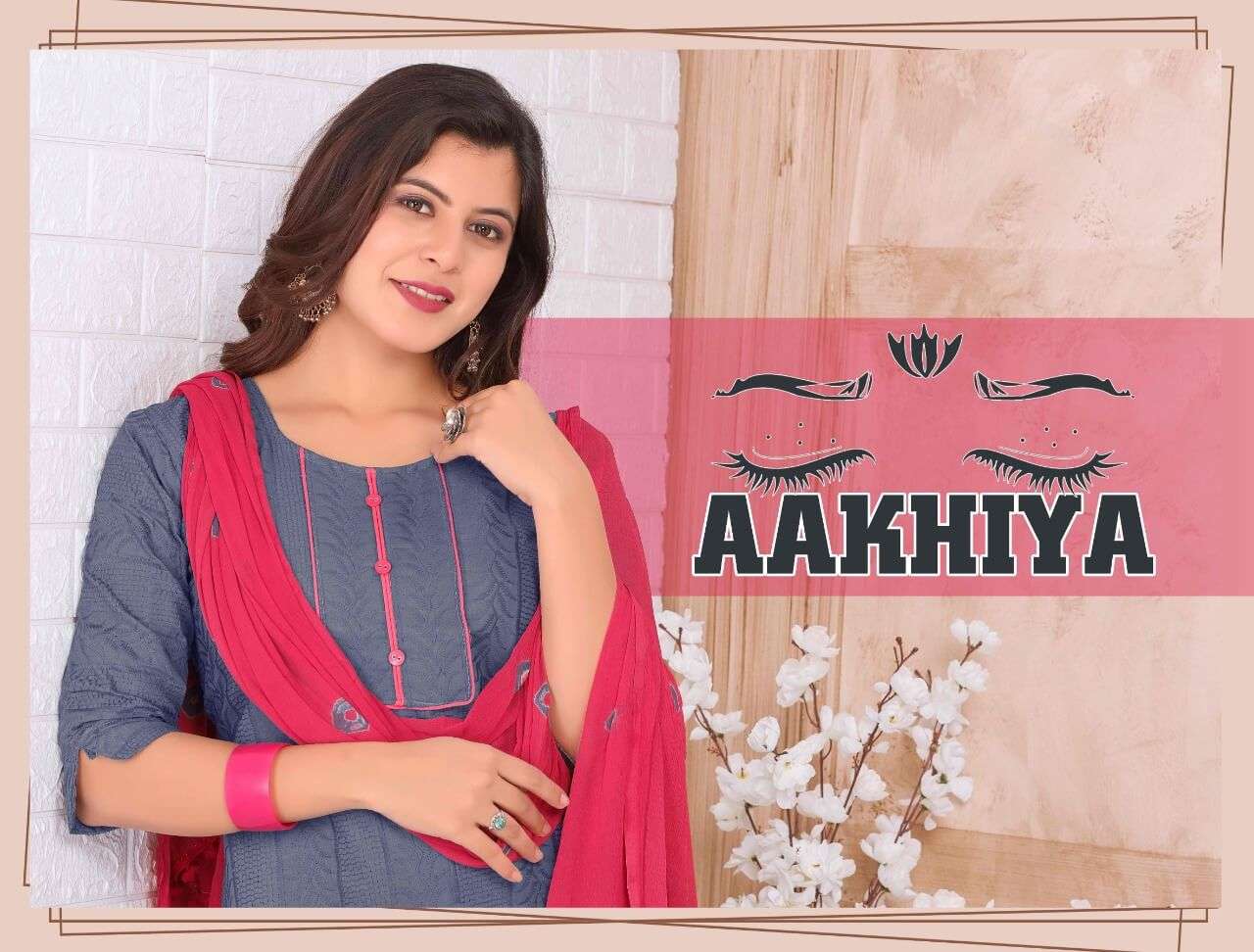 Aakhiya  Top Bottom Dupatta