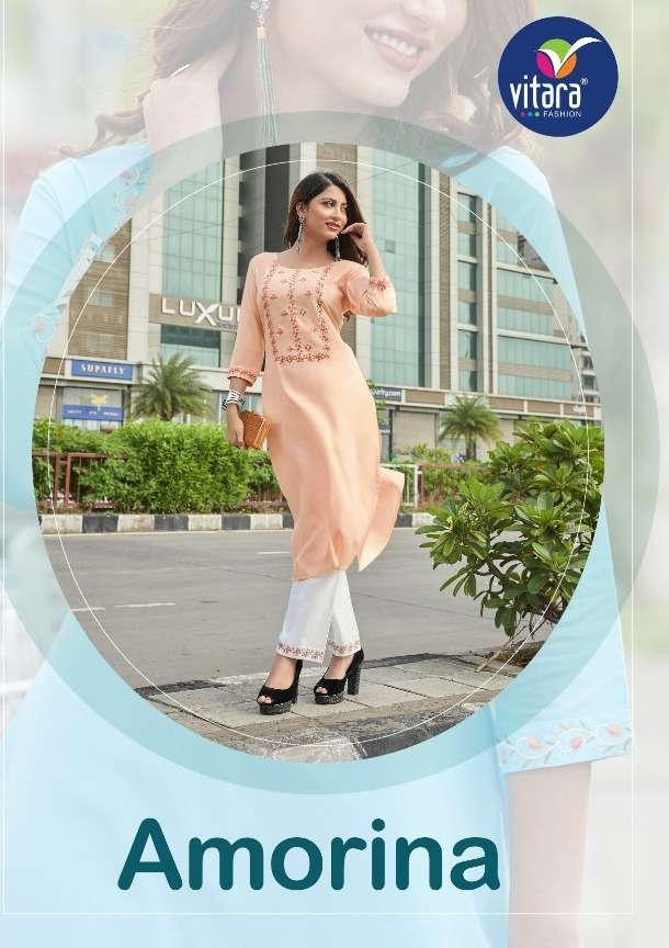 Amorina By Vitara Kurti With Pant Set