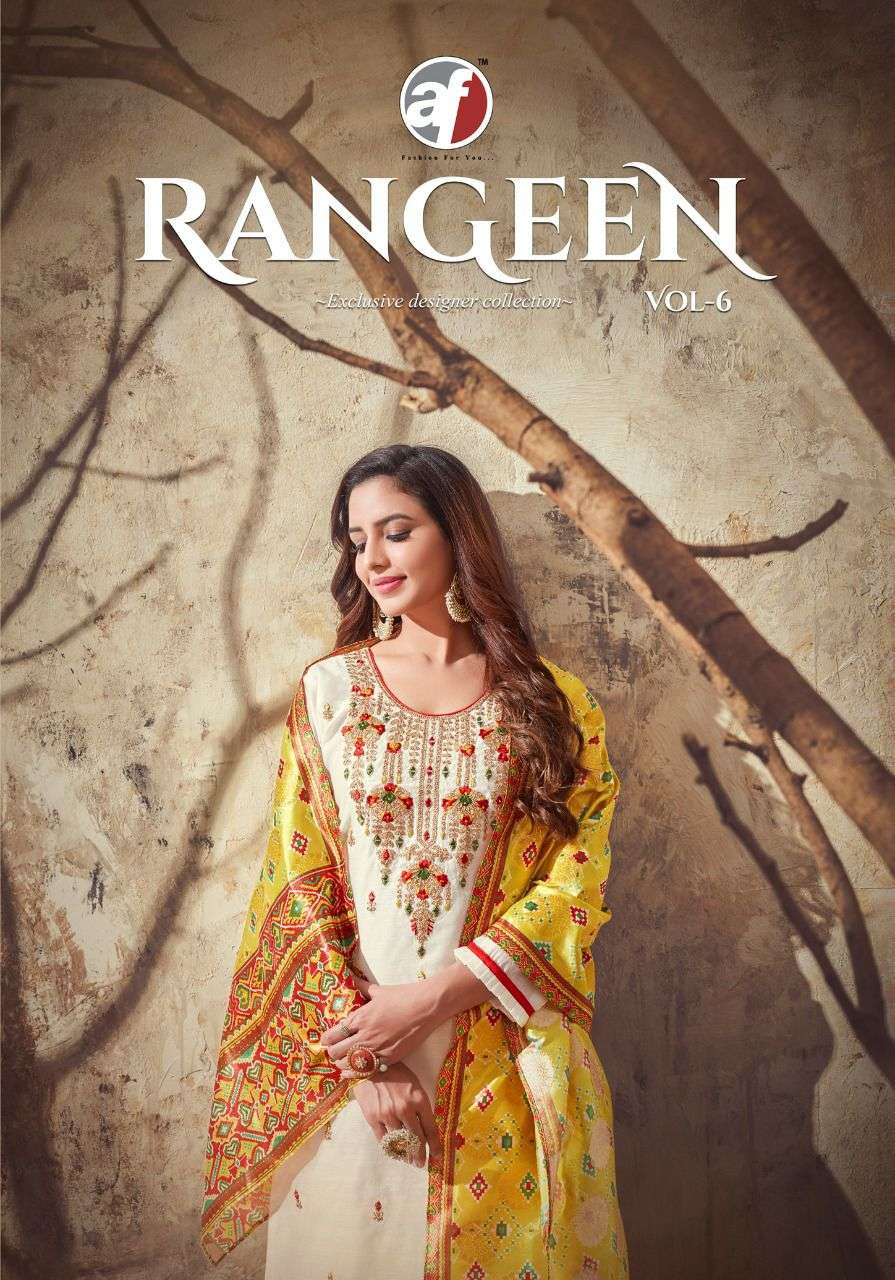 Anju Fab Rangeen Vol 6 Party Wear Fancy Kurti With Dupatta