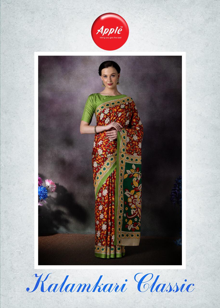 Apple Launch Kalamkari Classic Manipuri Printed Daily Wear Saree