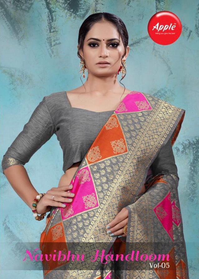 Apple Present Navibhu Vol 5 Cotton Handloom Silk Classical Fancy Saree