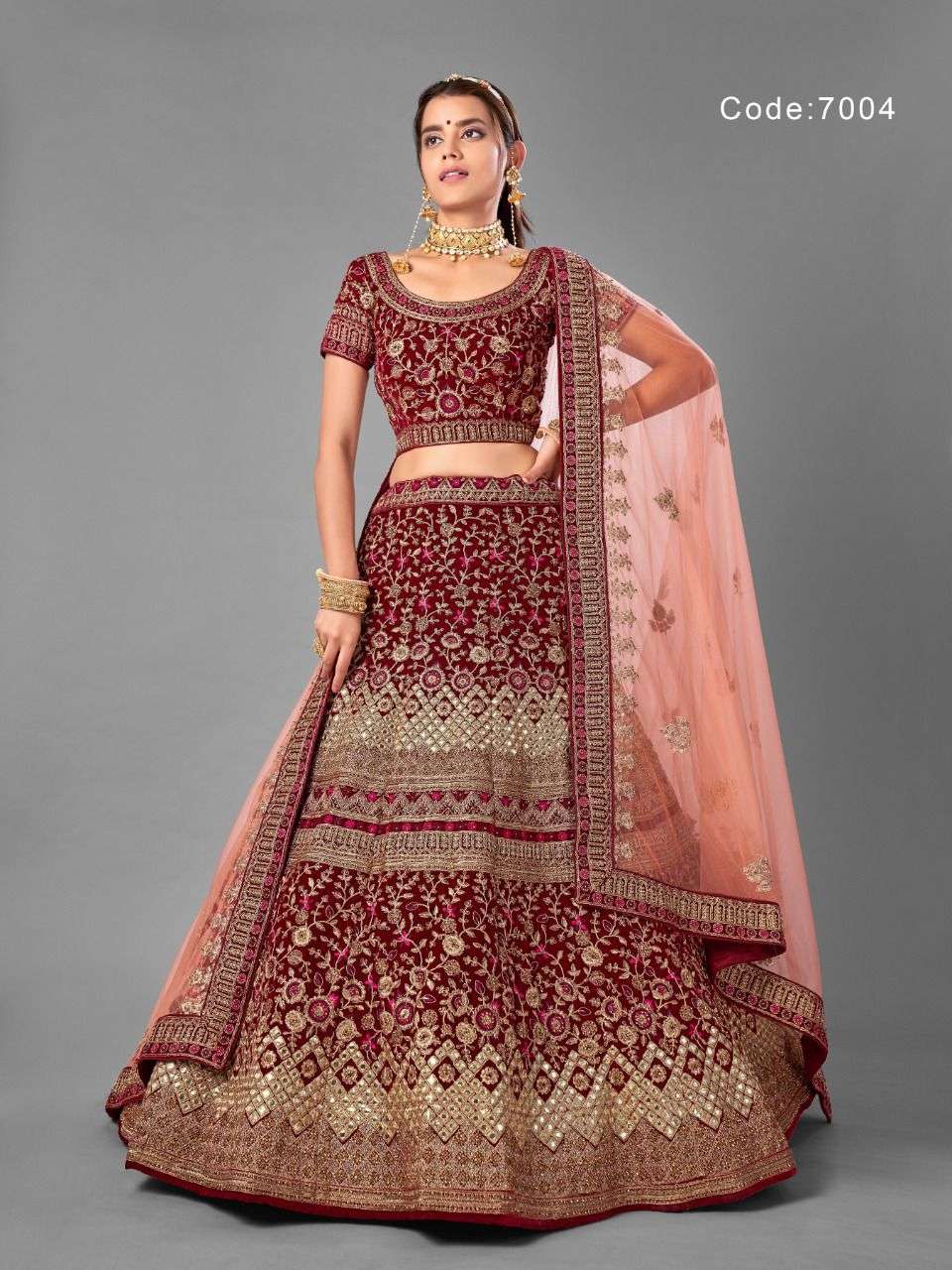 Arya 7001-7012 Series Vol 18 Wedding Bridal Velvet Lehenga