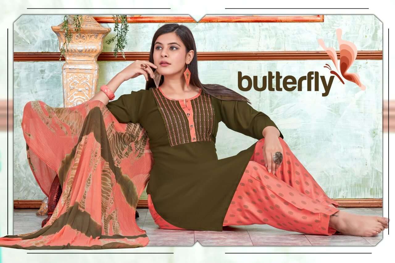 Butterfly Top Bottom Dupatta