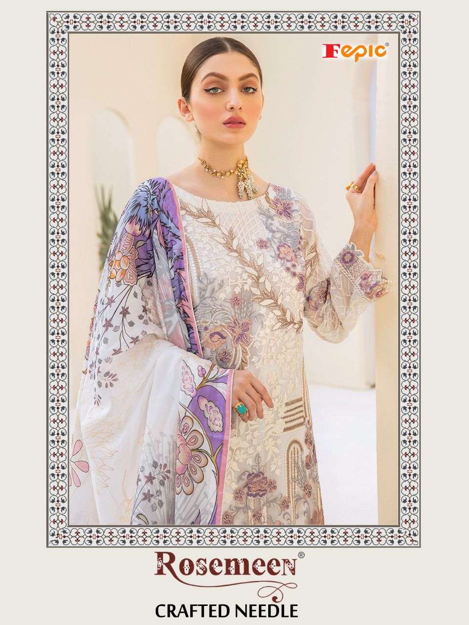 Fepic Crafted Needle Georgette Pakistani Fancy Salwar Kameez