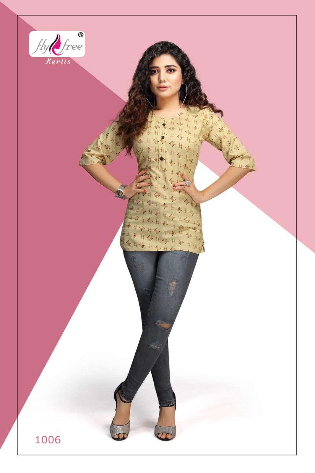 Folk Vol-6 By Fly Free Heavy Rayon Print Short Top Kurti Catlog Wholesaler Best Rtae Surat