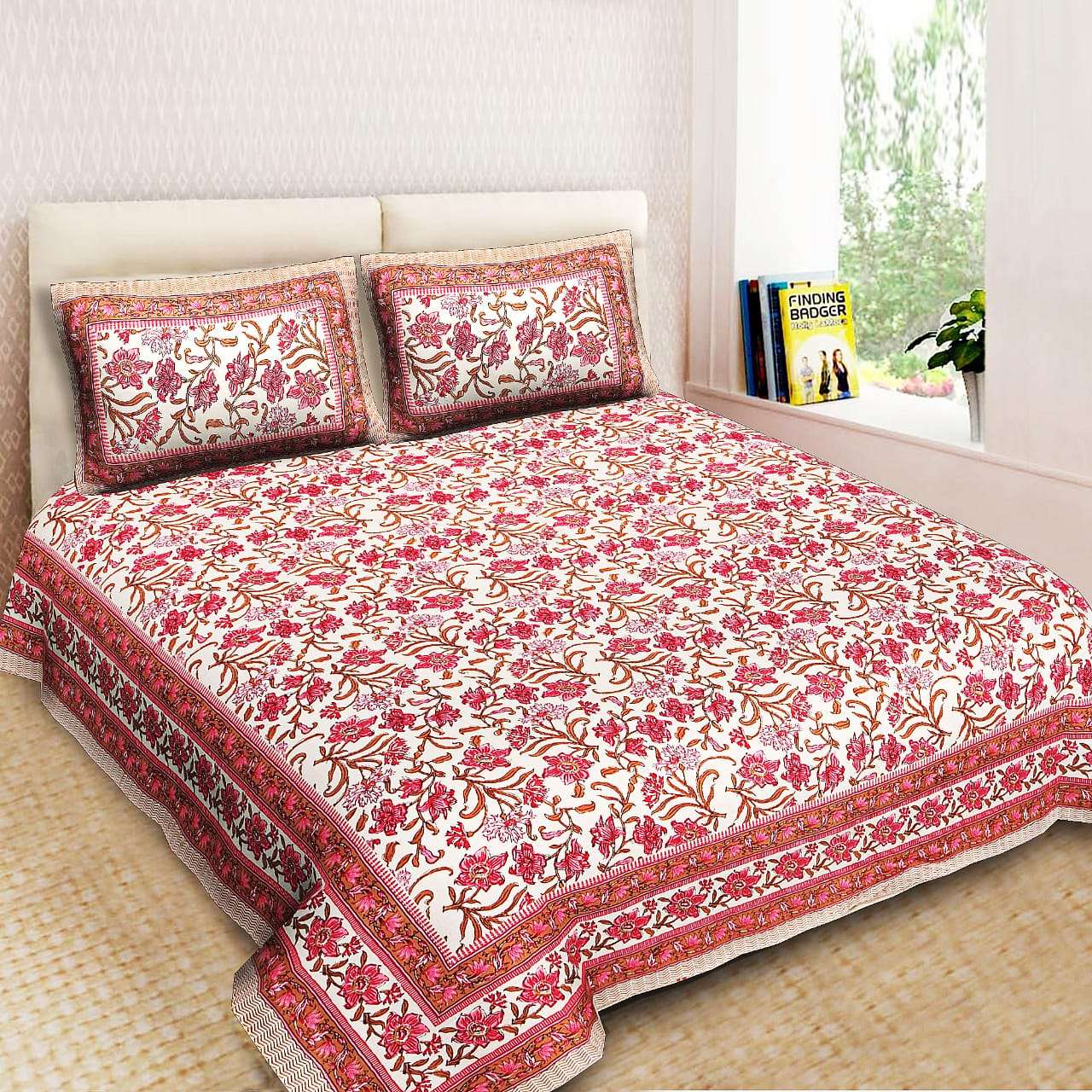 Gangaur Cotton King Size Bedsheets Wholesale Rates